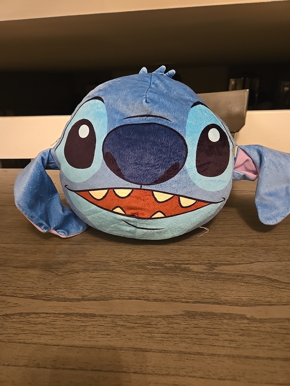 Disney Stitch Plush Pillow - Light Blue and Dark Blue with Orange Mouth